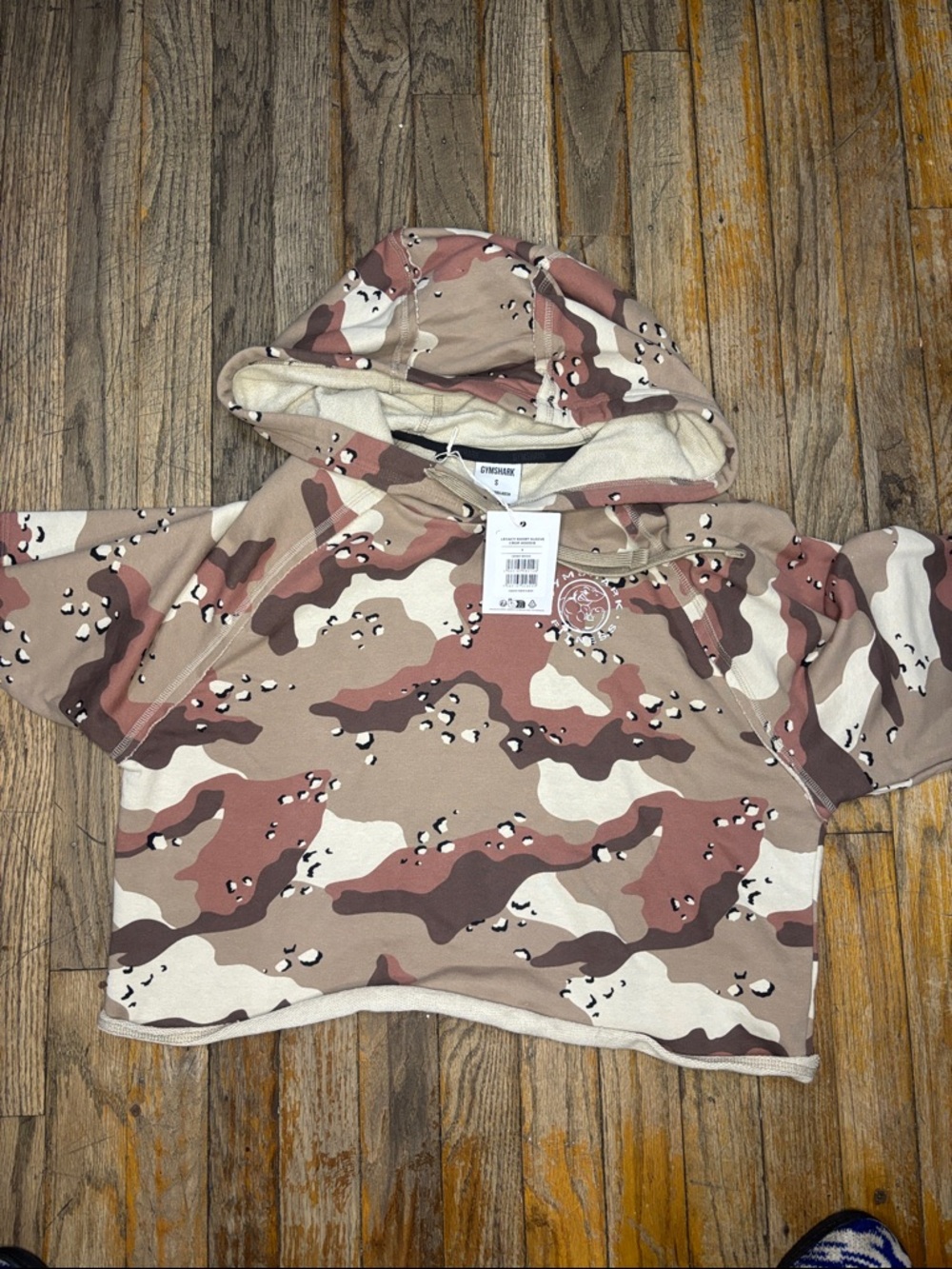 Gymshark Pink, Tan & Brown Camo Hooded Sweatshirt